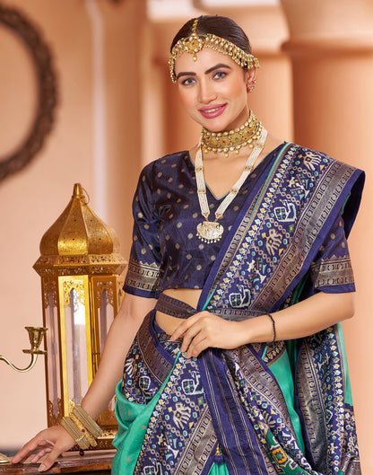 Mint Green Patola Silk Woven Saree