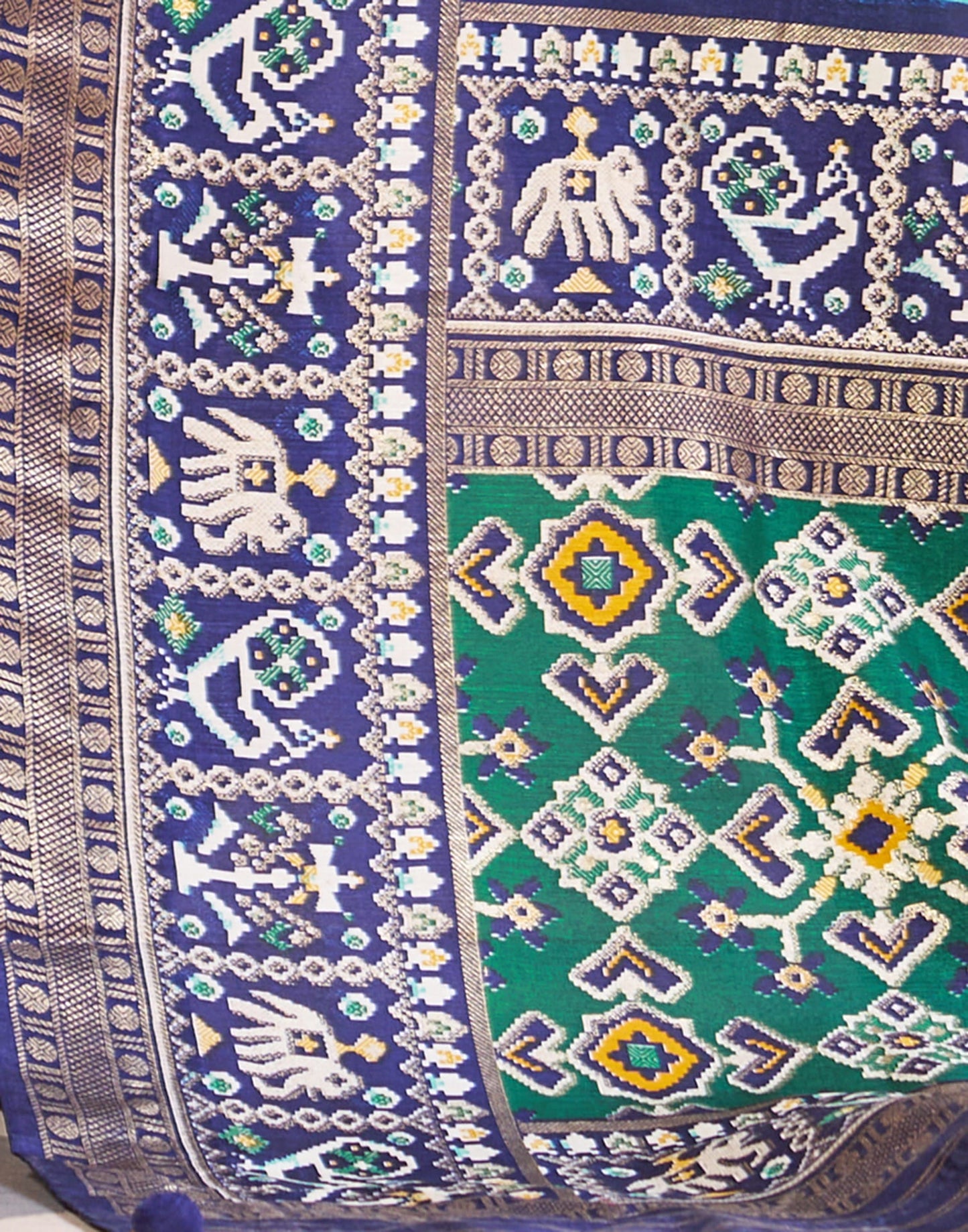 Mint Green Patola Silk Woven Saree