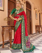 Cherry Red Patola Silk Woven Saree
