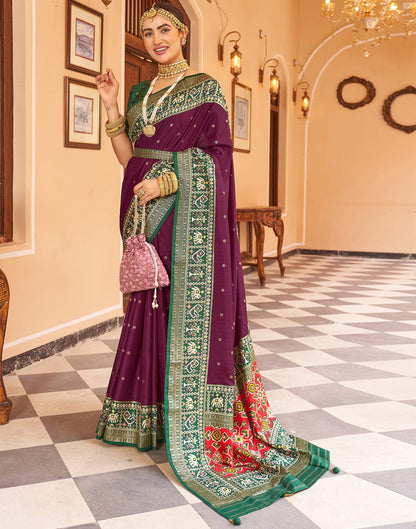 Magenta Patola Silk Woven Saree