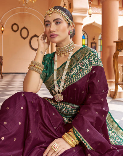 Magenta Patola Silk Woven Saree