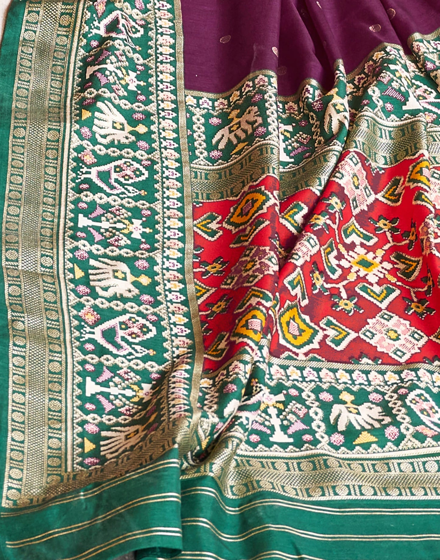 Magenta Patola Silk Woven Saree