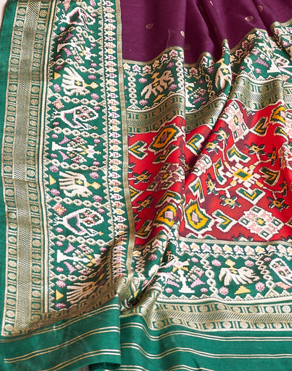Magenta Patola Silk Woven Saree