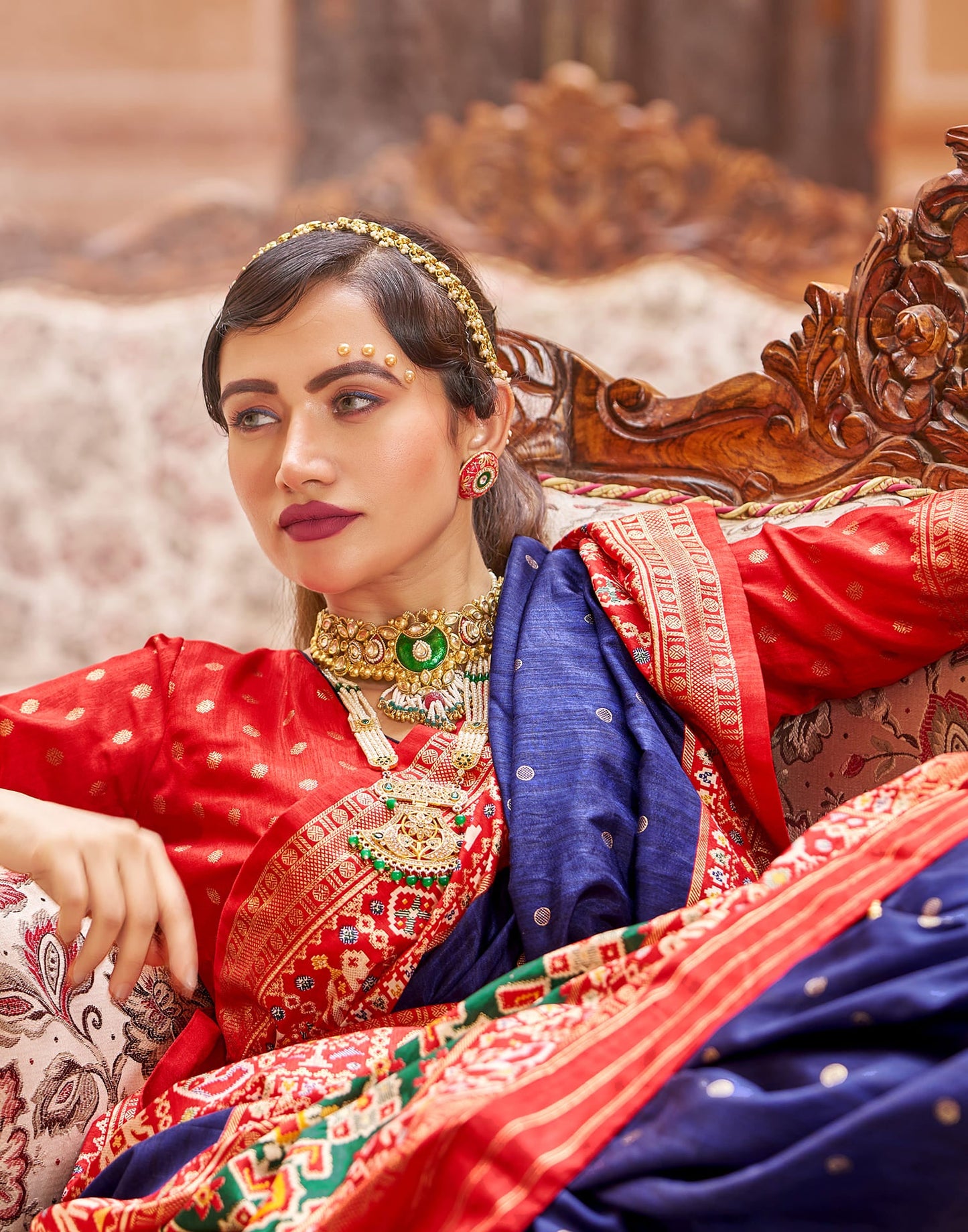 Blue Patola Silk Woven Saree