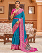 Light Blue Patola Silk Woven Saree