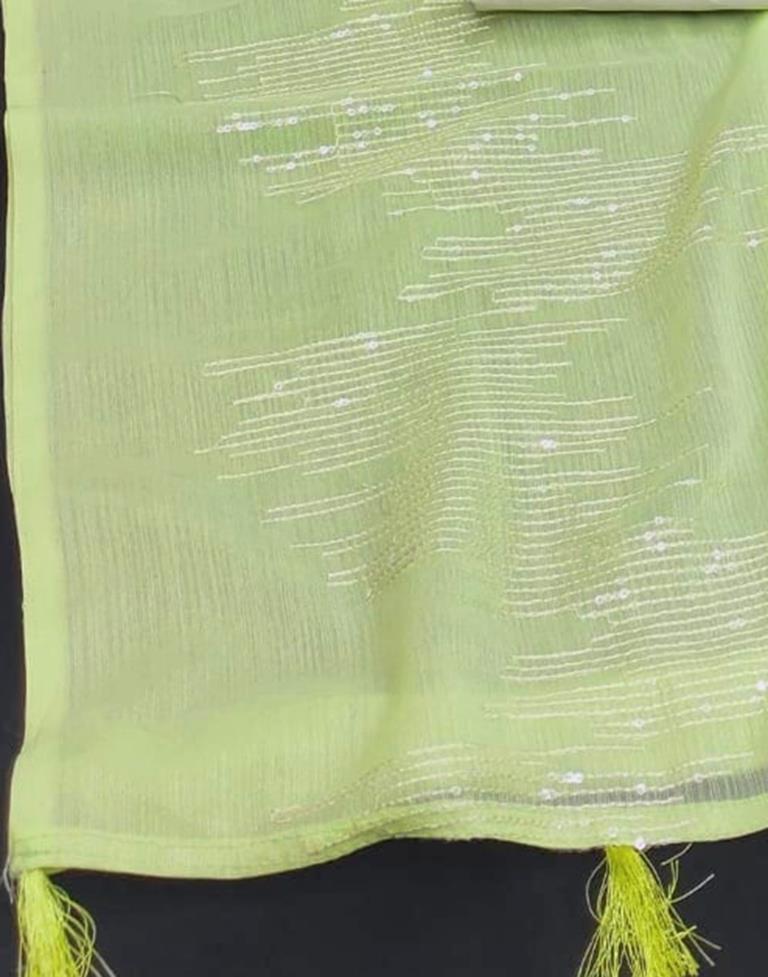 Parrot Green Georgette Sequence Saree | Leemboodi