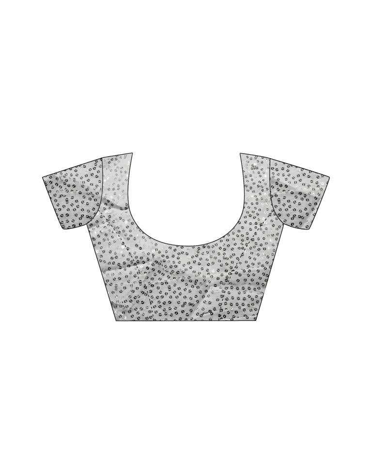 White Georgette Sequence Saree | Leemboodi