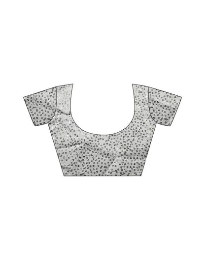 White Georgette Sequence Saree | Leemboodi