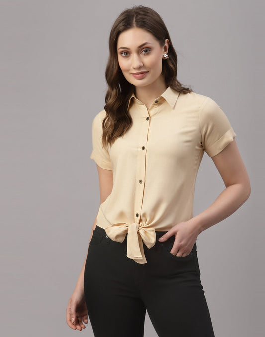 Cream Knot Shirt | Leemboodi