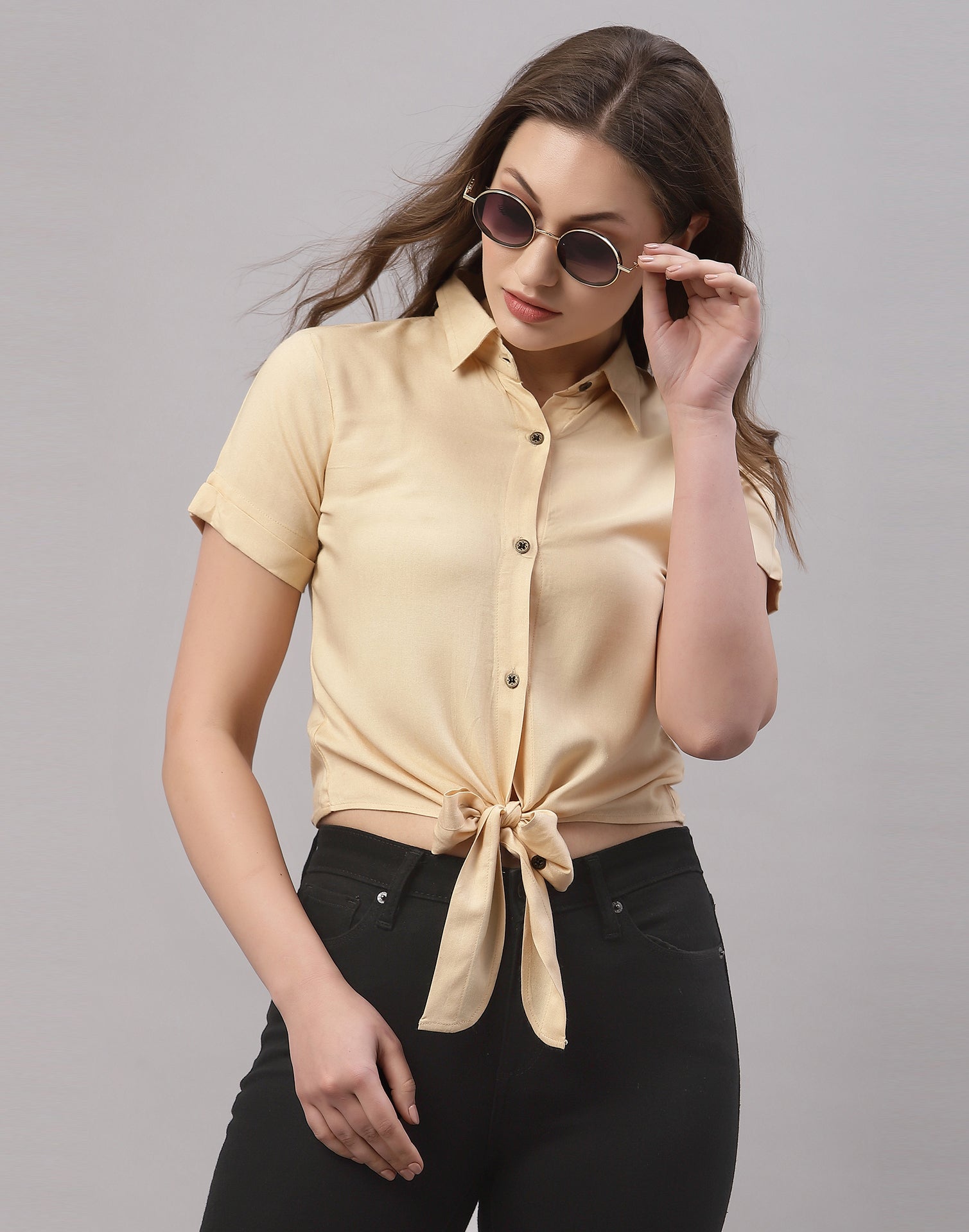 Cream Knot Shirt | Leemboodi