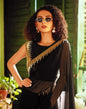 Black Georgette Plain Saree | Sudathi