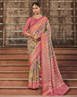 Grey Patola Silk Printed Saree | Leemboodi