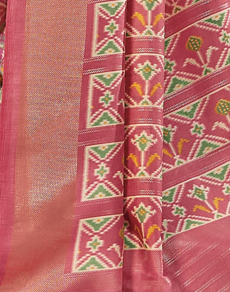 Grey Patola Silk Printed Saree | Leemboodi