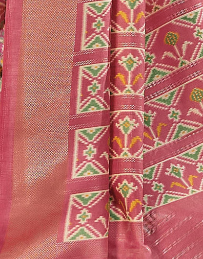 Grey Patola Silk Printed Saree | Leemboodi