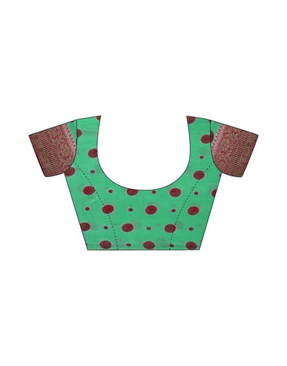 Green Printed Georgette Saree