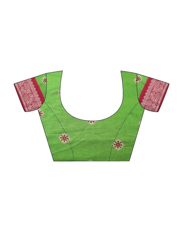 Orange Bandhani Silk Printed Saree | Leemboodi