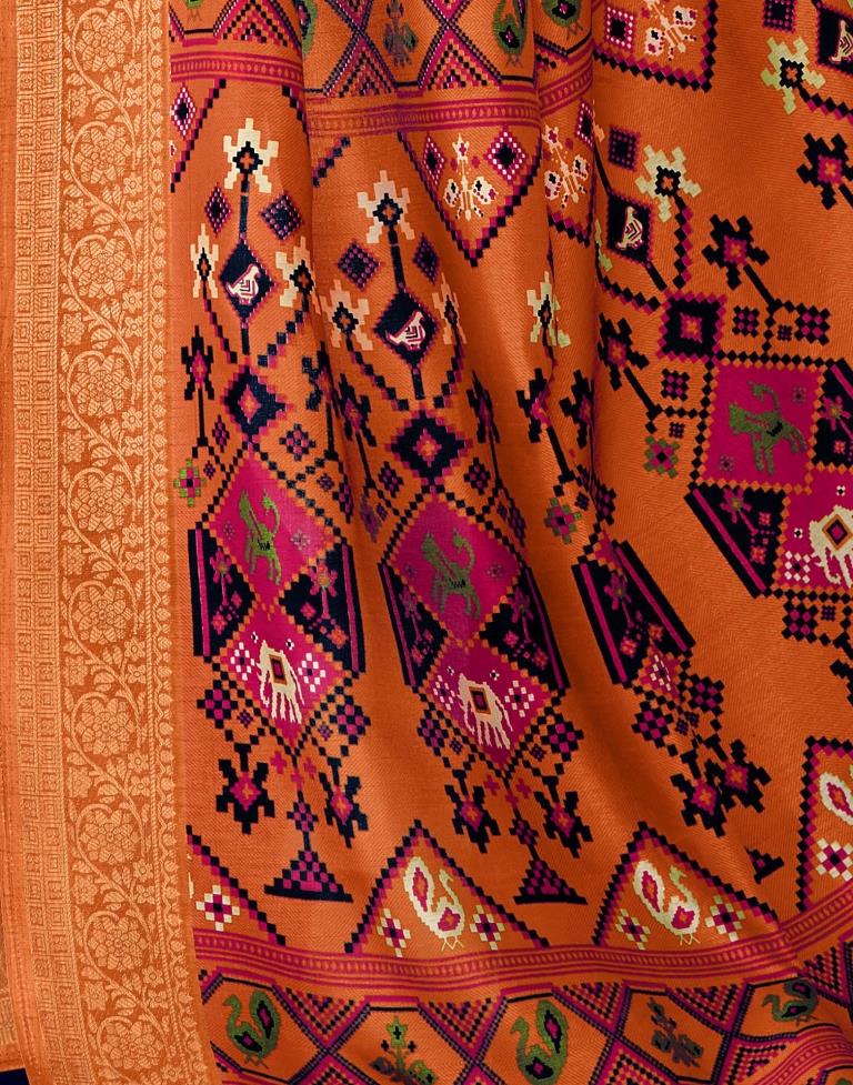 White Patola Silk Printed Saree | Leemboodi