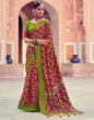 Maroon Patola Silk Printed Saree | Leemboodi