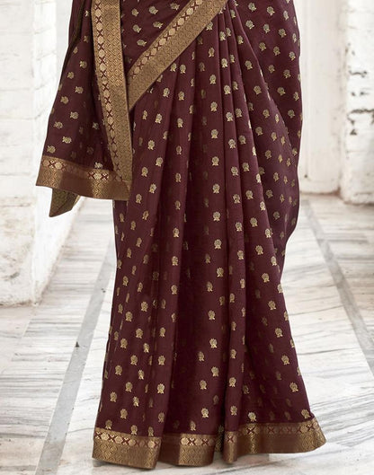 Light Maroon Silk Printed Saree | Sudathi