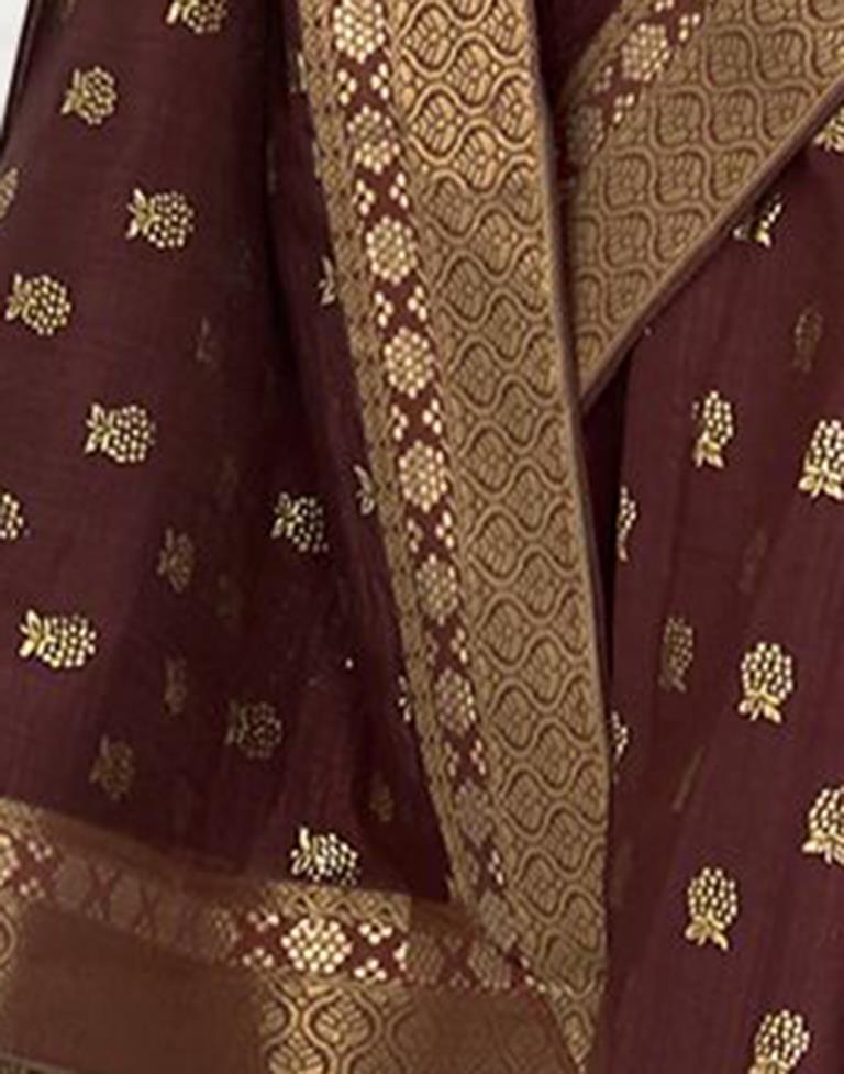 Light Maroon Silk Printed Saree | Sudathi