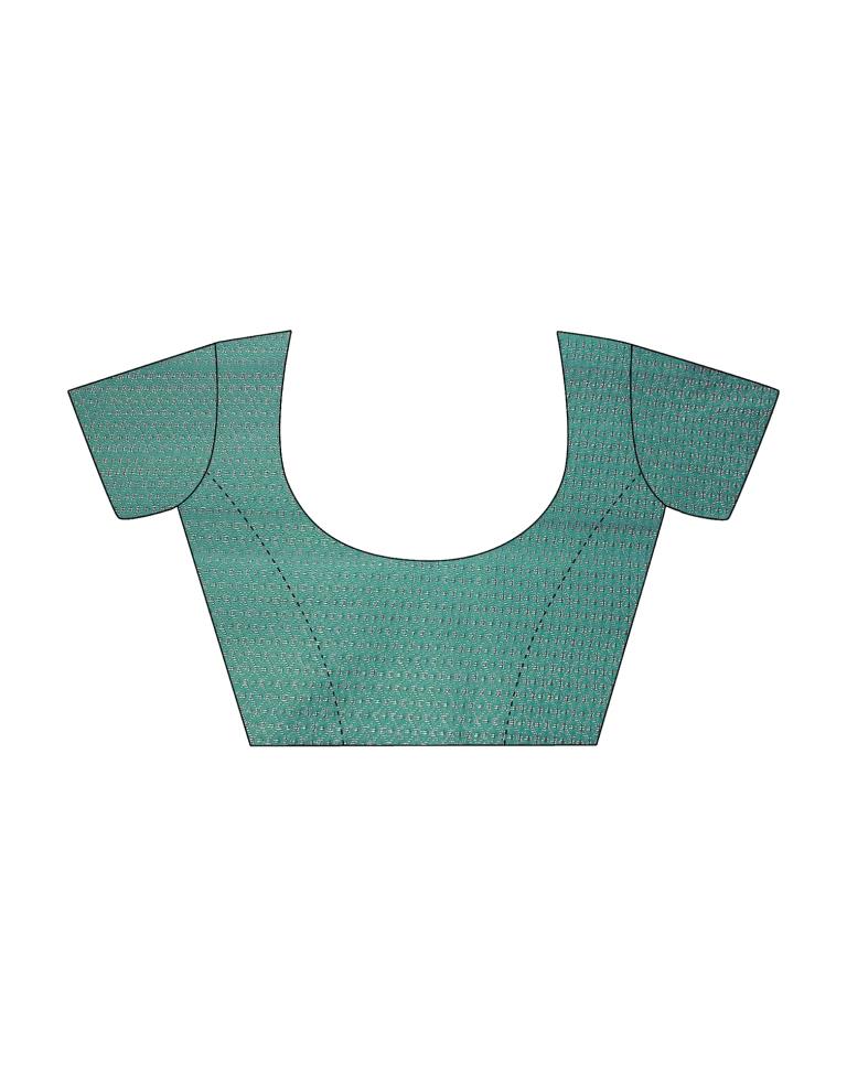 Turquoise Silk Printed Saree | Sudathi