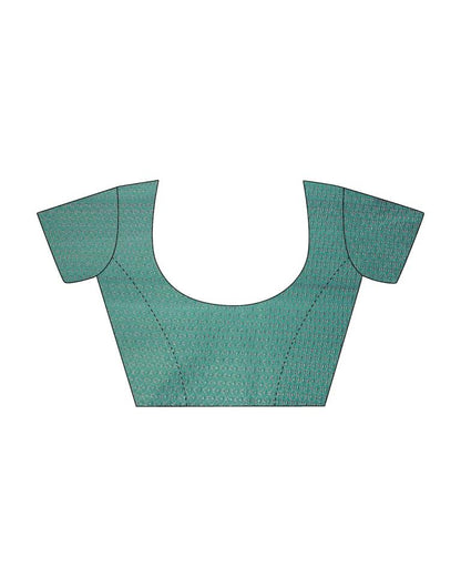 Turquoise Silk Printed Saree | Sudathi