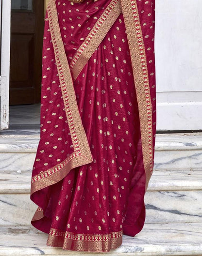 Dark Pink Silk Printed Saree | Sudathi