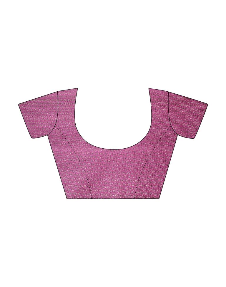 Dark Pink Silk Printed Saree | Sudathi