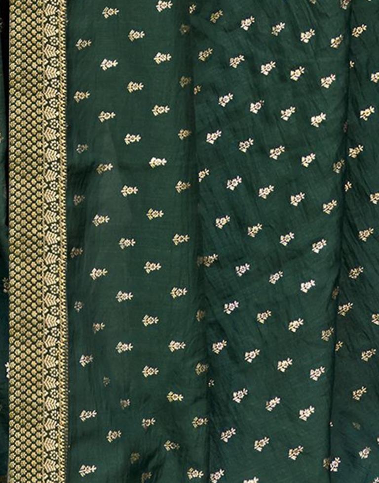 Green Silk Printed Saree | Sudathi