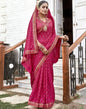 Pink Silk Printed Saree | Sudathi