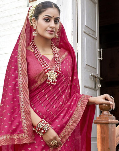 Pink Silk Printed Saree | Sudathi