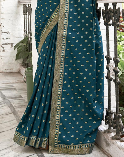 Blue Silk Printed Saree | Sudathi