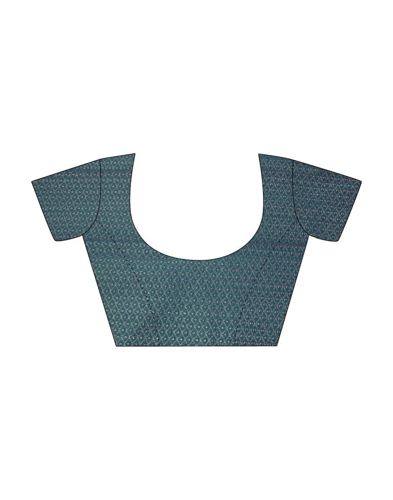 Blue Silk Printed Saree | Sudathi