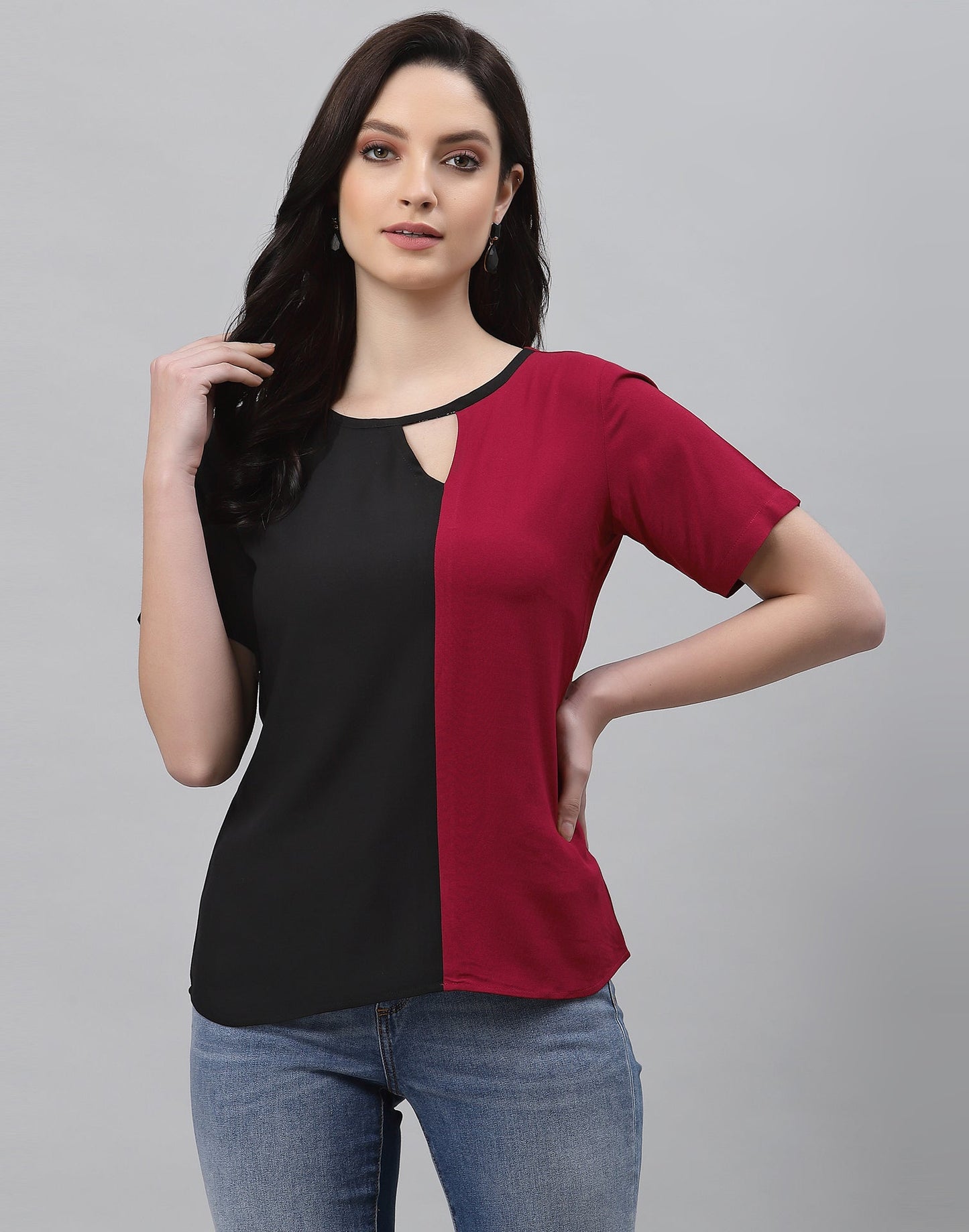 Color Block Keyhole Top | Sudathi