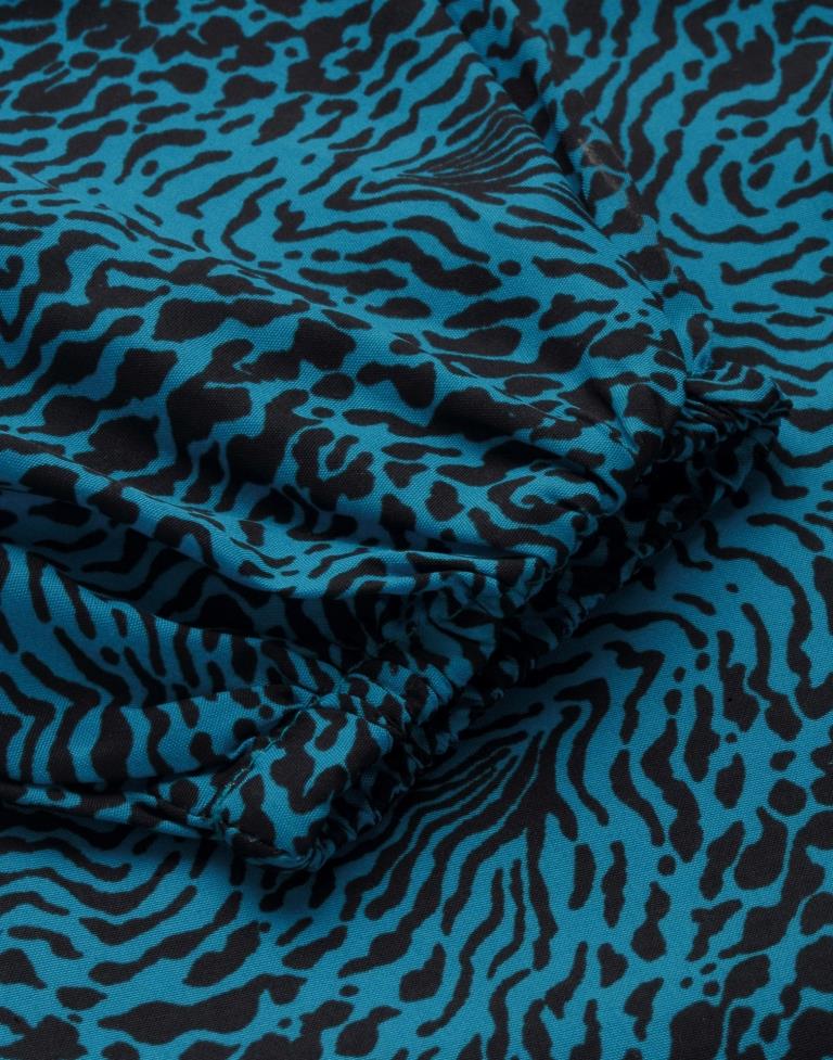 Blue Puffed Sleeve Top | Sudathi