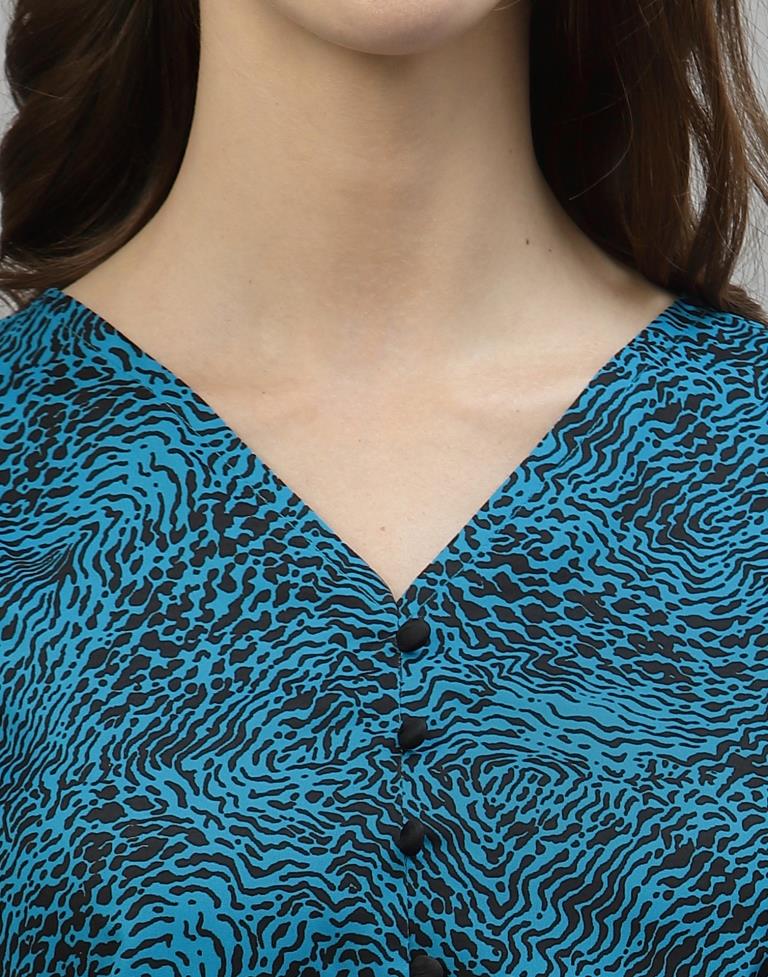 Blue Puffed Sleeve Top | Sudathi