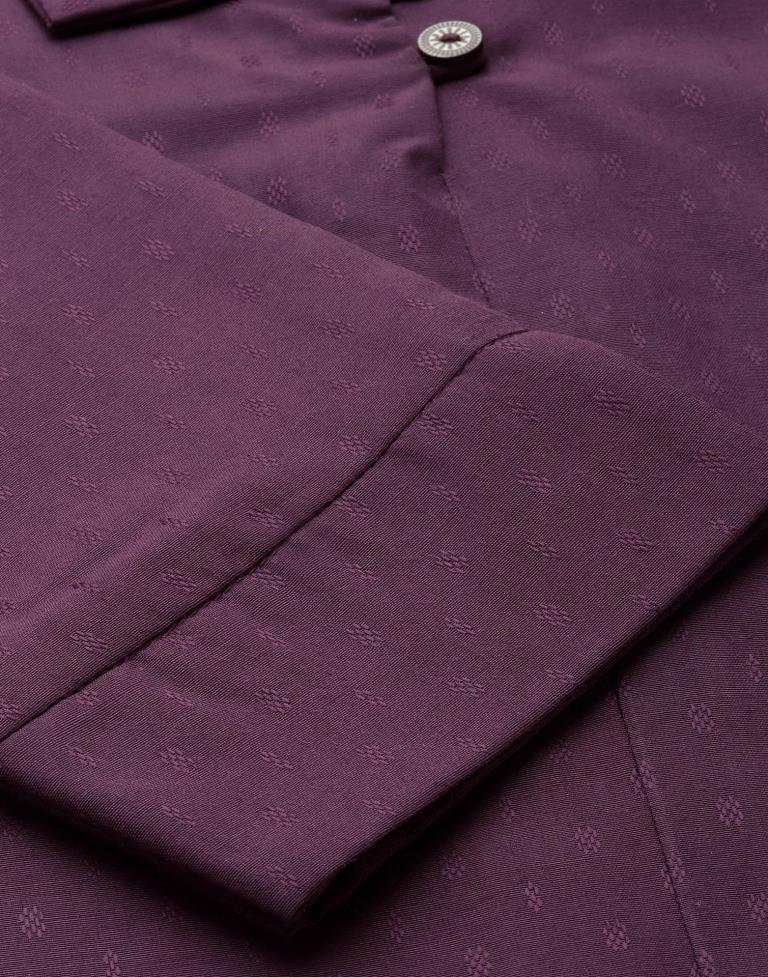 Dark Purple Self Woven Shirt | Sudathi