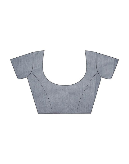 Grey Chiffon Printed Saree | Sudathi