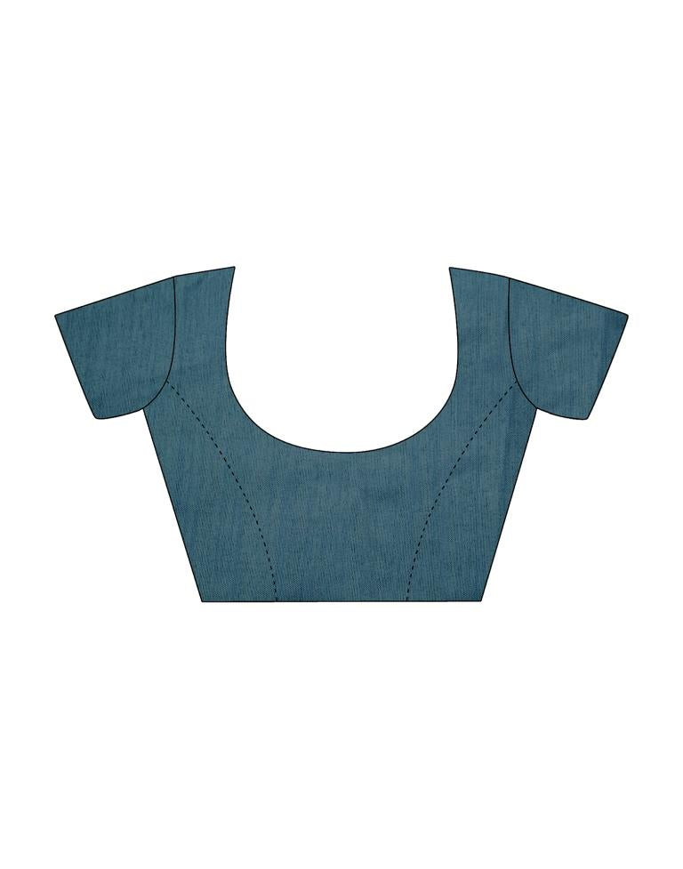 Blue Chiffon Printed Saree | Sudathi