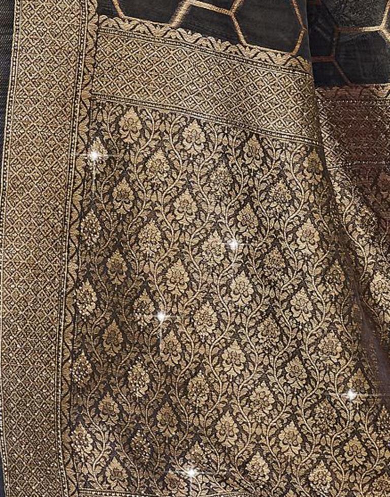 Black Banarasi Silk Weaving Saree | Leemboodi