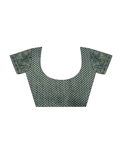 Teal Blue Banarasi Silk Weaving Saree | Leemboodi