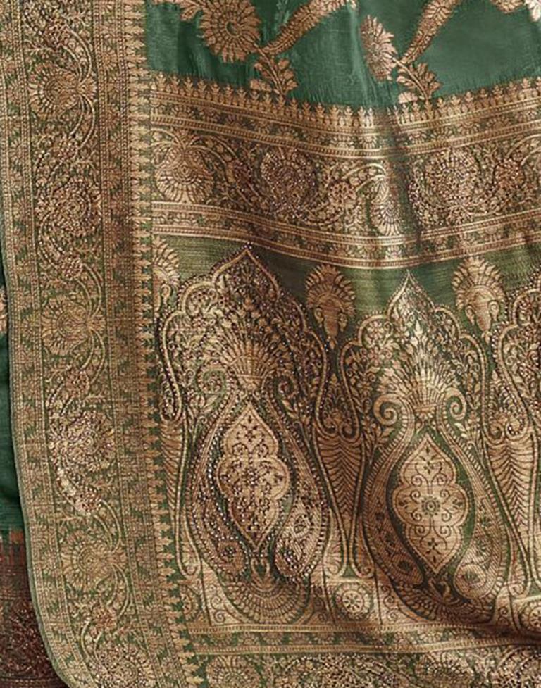 Green Banarasi Silk Weaving Saree | Leemboodi
