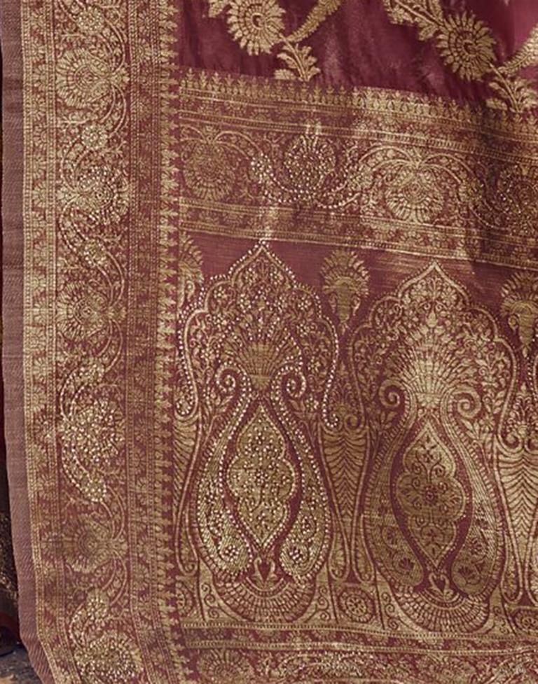 Maroon Banarasi Silk Weaving Saree | Leemboodi