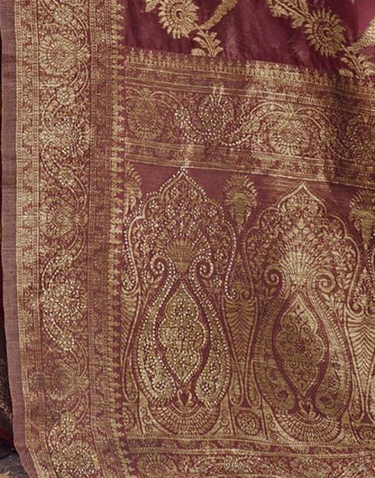 Maroon Banarasi Silk Weaving Saree | Leemboodi