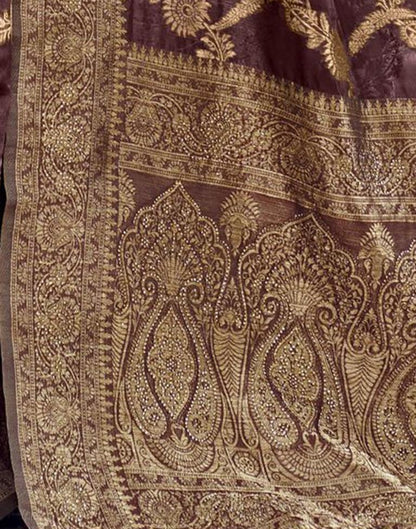 Brown Banarasi Silk Weaving Saree | Leemboodi