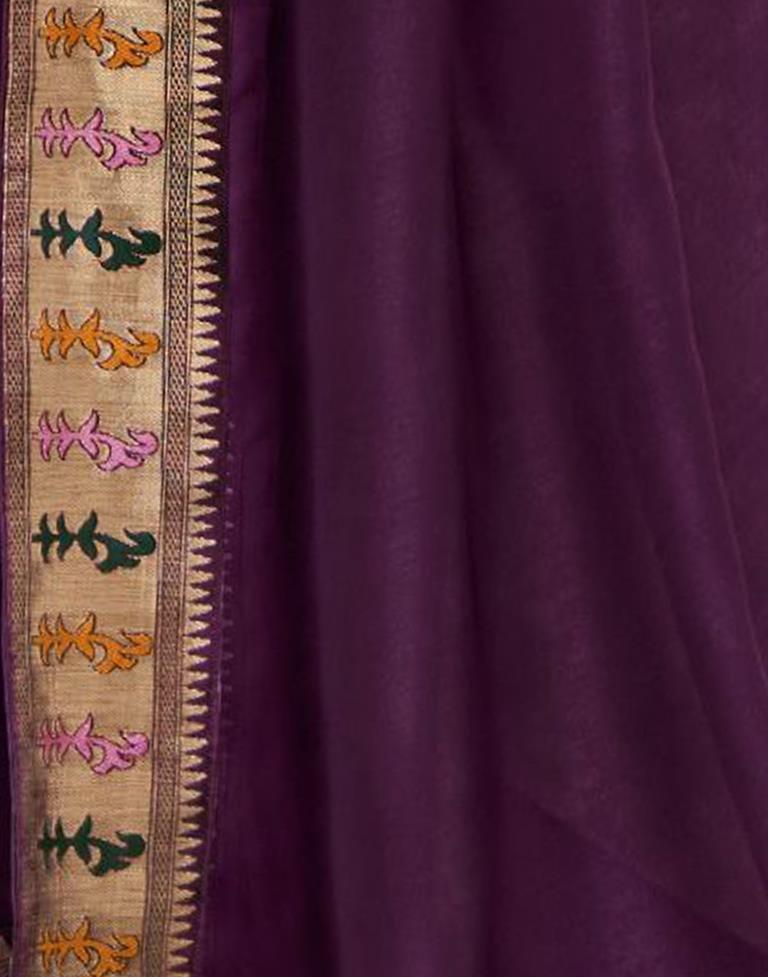 Wine Silk Plain Saree | Sudathi