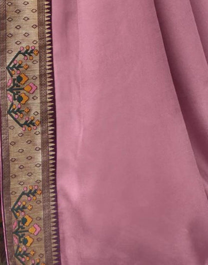 Light Pink Silk Plain Saree | Sudathi