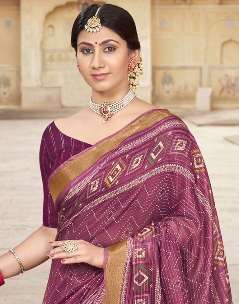 Dusty Pink Cotton Printed Saree | Leemboodi