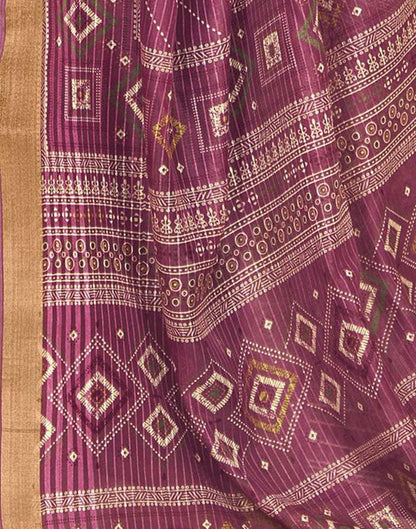 Dusty Pink Cotton Printed Saree | Leemboodi