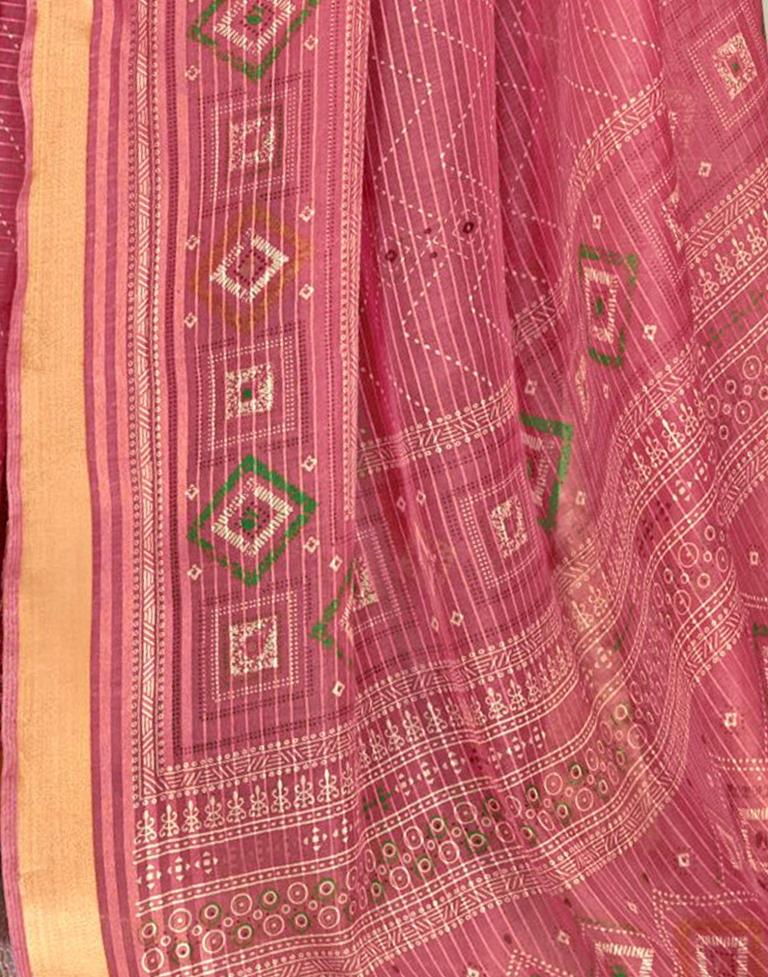 Pink Cotton Printed Saree | Leemboodi